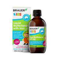 Brauer Kids Liquid Multi with Iron 3+yrs 200ml