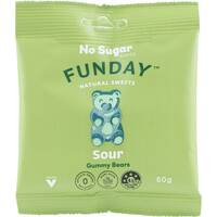 Funday No Added Sugar Sour Gummy Bears 50g