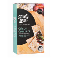 Simply Wize GF Crispy Crackers Sesame, Chia and Andes Salt 6x25g