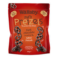 Wallaby Gluten Free Dark Chocolate Pretzels 100g