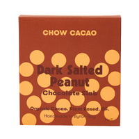 Chow Cacao Organic Dark Salted Peanut Chocolate Slab 80g