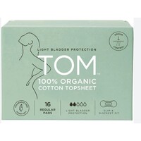 TOM Organic Pads Light Bladder Protection Regular 16pk