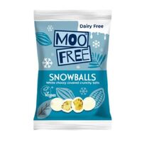 Moo Free White Chocolate Snowballs 35g