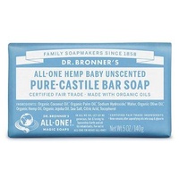 Dr Bronners Unscented Baby Mild Soap Bar 140g