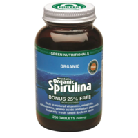 Green Nutritionals Mountain Organic Spirulina 500mg (200c)