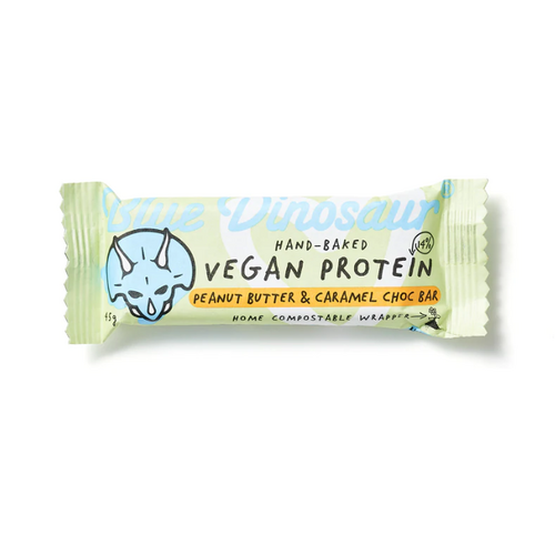 Blue Dinosaur Vegan Protein Bar Peanut Butter & Caramel Choc 45g