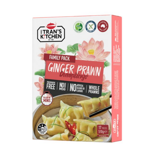 Mrs Trans Kitchen Ginger Prawn Dumplings 500g