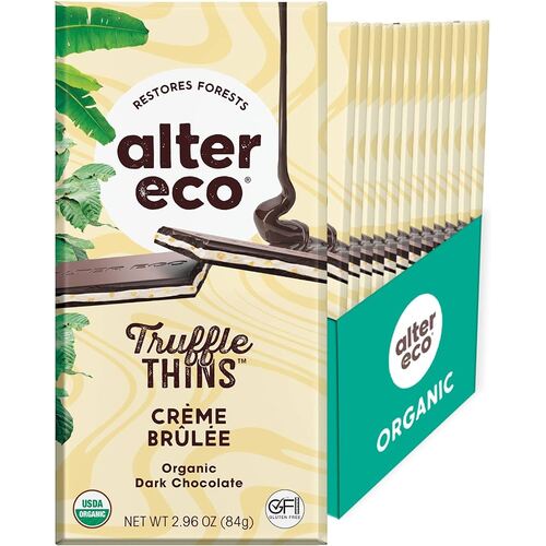 Alter Eco Truffle Thins Creme Brulee Dark 84g