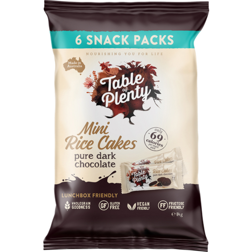 Table Of Plenty Mini Rice Cakes Pure Dark Chocolate 84g