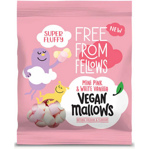 Free From Fellows Mini Pink & White Vanilla Vegan Marshmallows 105g