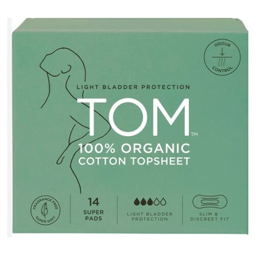 TOM Organic Pads Light Bladder Protection Super 14pk