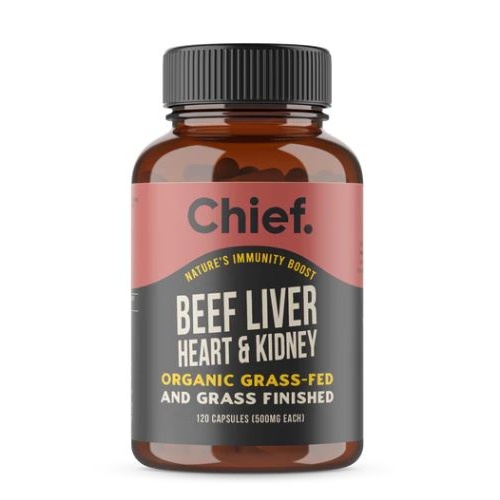 Chief Organic Beef Liver Heart & Kidney 120 caps