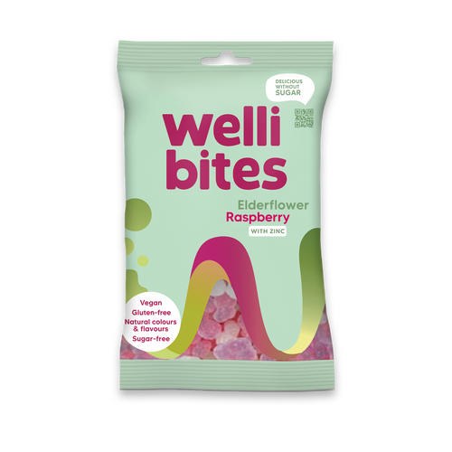 Welli bites Elderflower Raspberry sweets  (with Zinc) 70g