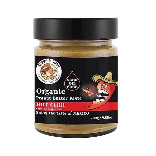 Seeds & Such Organic Peanut Butter Hot Chilli 280g