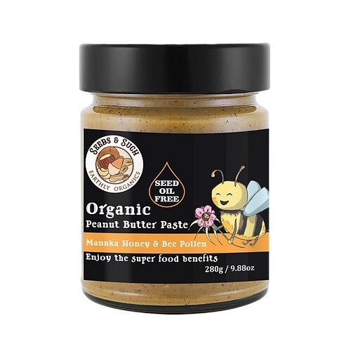 Seeds & Such Organic Peanut Butter Manuka Honey & Bee Pollen 280g