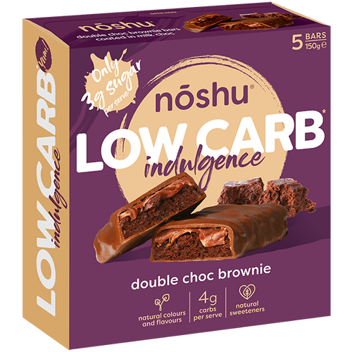 Noshu Low Carb Bars Double Choc Brownie 150g