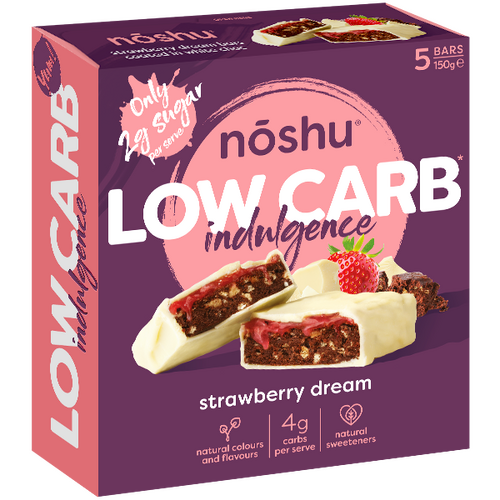 Noshu Low Carb Bars Strawberry Dream 150g