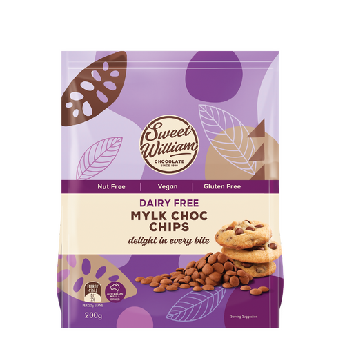 Sweet William Dairy Free Vegan Mylk Choc Chips 200g