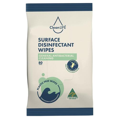 CleanLife Surface disinfectant wipes (80 wipes)