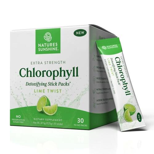 Natures Sunshine Extra Strength Chlorophyll Packs Lime x30