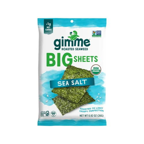 Gimme Roasted Seaweed Big Sheets Sea Salt 7 Sheets 26g