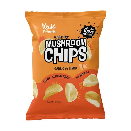 Real Naturals Shiitake Mushroom Chips Garlic & Herb 32g