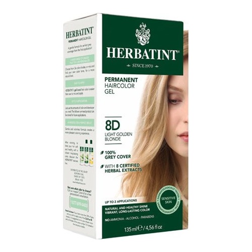 Herbatint Permanent Herbal Haircolour Gel Light Golden Blonde 8D 150ml