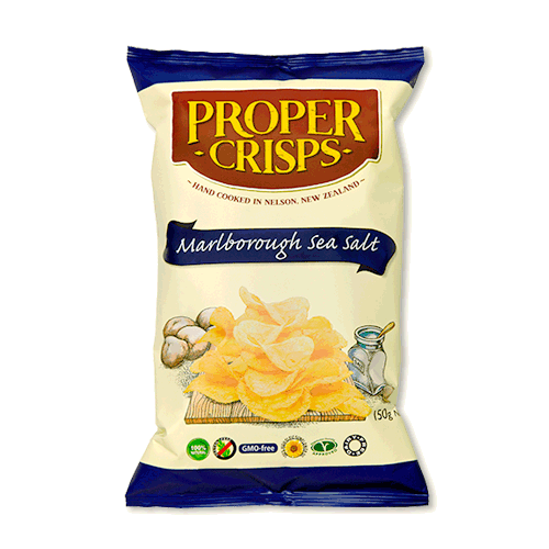 Proper Crisps Compostable Organic Marlborough Sea Salt 150g