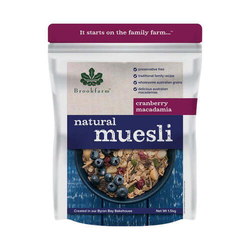 Brookfarm Natural Muesli Cranberry Macadamia 1.25kg